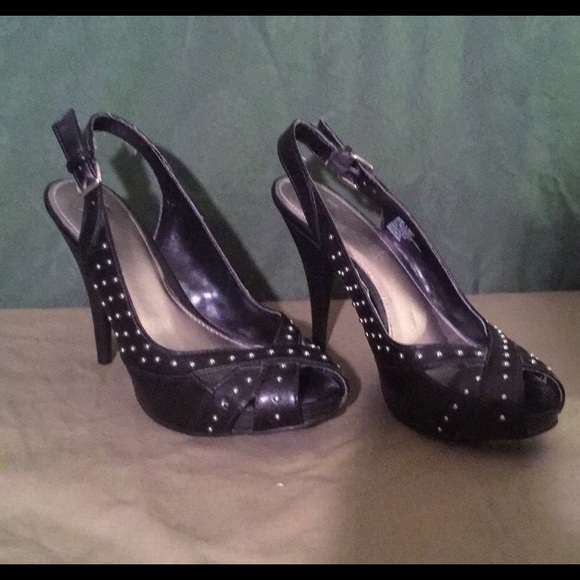 Elle Shoes - Elle Black High Heel Slingback sz 6m